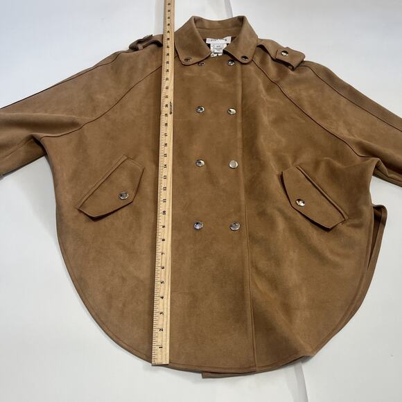 Sz XS JOSEPH RIBKOFF CAMEL FAUX SUEDE JACKET - Picture 7 of 10